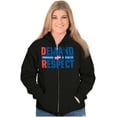 thumbnail image 3 of DR Dominican Republic Demand Respect Unisex Fleece Graphic Zip Up Hoodie Brisco Brands 3X, 3 of 5