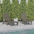 thumbnail image 3 of Flash Furniture Monterey Set of 2 Adjustable Adirondack Loungers with Cup Holders- All-Weather Indoor/Outdoor HDPE Lounge Chairs in Brown, 3 of 13