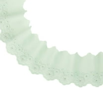 5 Yards Eyelet Lace Trim, 2.17 Inch Wide Floral Cotton Lace Ribbon Embroidery Ruffle Ribbon Trim for Sewing Dress Apron Pillow Clothes Bag Decoration, Light Green