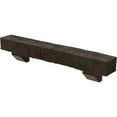 thumbnail image 3 of Ekena Millwork 6"H x 10"D x 48"W Hand Hewn Faux Wood Fireplace Mantel Kit with Ashford Corbels, Natural Honey Dew, 3 of 10