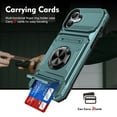 thumbnail image 2 of Dteck Card Holder Case for iPhone 16,Shockproof Silicone + PC Case Ring Stand Heavy Duty Drop Protection Wallet Cover for iPhone 16,Green, 2 of 7