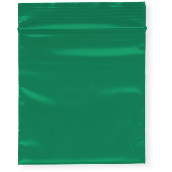 Plymor 3" x 3" (Case of 1,000), Green 2 Mil Zipper Reclosable Plastic Bags