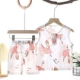 thumbnail image 2 of UngA Infant Toddler Baby Boy Summer Clothes 3 6 12 18 24 Months 2T 3T 4T 5T Sleeveless Cartoon Print Tank Tops & Shorts Sets 2Pcs Cotton Toddler Baby Girl Outfits (Light Pink,3-4 Years), 2 of 4