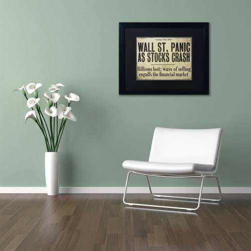 Trademark Fine Art "Wallstreet" Canvas Art by Color Bakery Black Matte, Black Frame