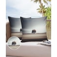 thumbnail image 6 of Pack of 2 Outdoor Pillow Covers, Retro Tree Grassland Landscape Painting Waterproof Square Throw Pillowcase Cushion Decorative Pillow Covers for Couch Patio Tent, 20x20 in, 6 of 6