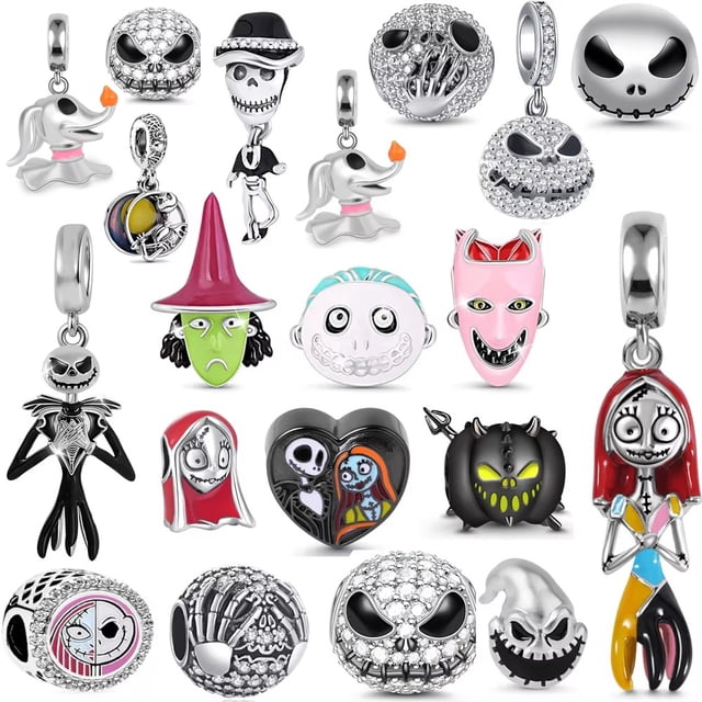 2024 Nuevos abalorios de Pesadilla en Nochebuena compatibles con pulseras y collares de plata de ley 925 originales de Pandora, joyería DIY