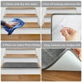 thumbnail image 3 of PURE ERA Bullnose Carpet Stair Treads Protectors for Wooden Steps 9.5" x 30"x1.2" Pet Friendly Tape Free Non-Slip (Set of 14 Pieces,Gray Rectangle), 3 of 11