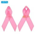 thumbnail image 3 of Unique Bargains Ribbon Pins, 200Pcs Pink Awareness Ribbon Satin with Safety Pins, 3 of 7