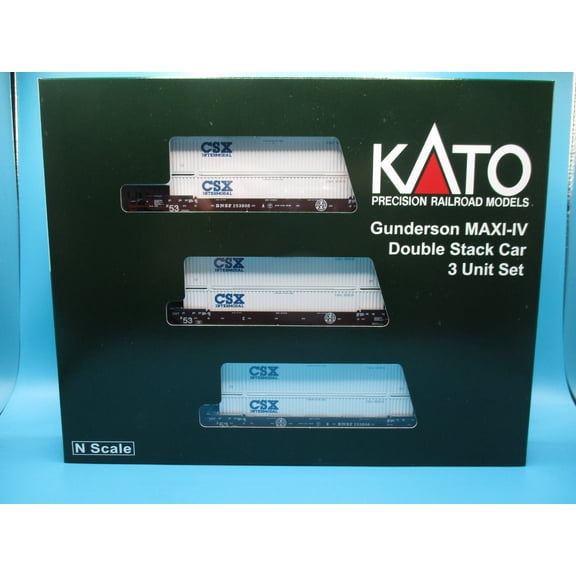 KATO N SCALE GUNDERSON MAXI-IV DOUBLE STACK CAR-BNSF ORIGINAL LOGO #253770-NEW!!
