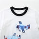thumbnail image 5 of Odeerbi 2-8 Años Niños Conjuntos de Verano Camiseta de Manga Corta de Algodón Con Estampado de Aviones Conjunto de Dos Piezas Con Cintura Elástica Suelta, 5 of 6