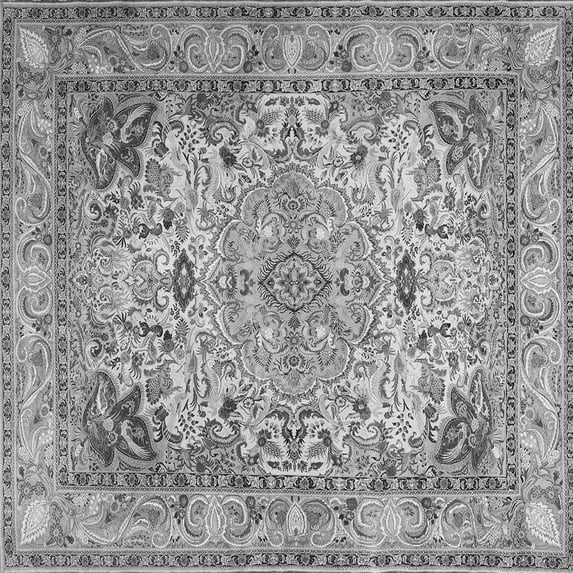 Ahgly Company Indoor Square Persian Gray Traditional Area Rugs, 8' Square