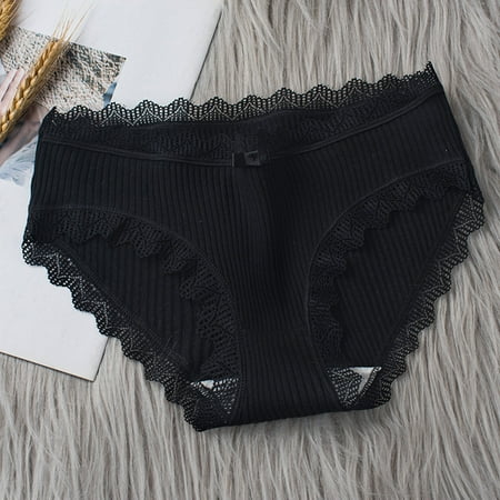 BYHONG Custom Letter Logo Low Waist Striped Tangas No Show Bikini Custom Thongs Women Underwear Panties Cotton Thong Panties for Women Black M