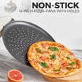 thumbnail image 2 of Sartén para pizza HONGBAKE de acero al carbono de 14 pulgadas, antiadherente con orificios, 2 unidades, 2 of 9