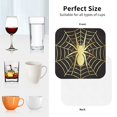 thumbnail image 6 of Yiaed Gold Spider On The Web Print Leather Coasters for Drinks - Cup Coasters Coffee Table Kitchen Table Bar, Home & Office Gifts Handmade Drink Coasters-Square, 6 of 6
