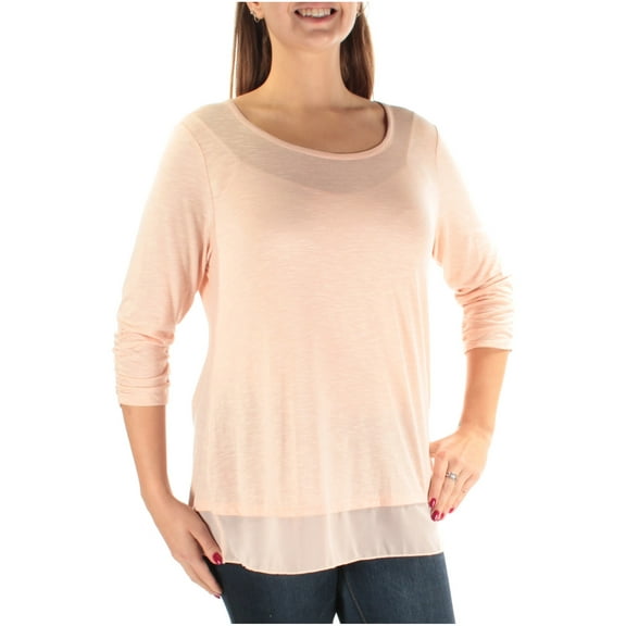 Chiffon-Hem Top  Crushed Petal Pink L