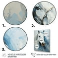 thumbnail image 3 of Designart "White Blue Horse Serenity Revealed Painting II" Animals Floater Framed Wall Decor, 3 of 7