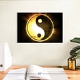 thumbnail image 3 of Elephant Stock Golden Glow Yin Yang Wall Art - Horizontal Canvas Wall Art - Living Room Wall Decor - Wellness Canvas - Black And Yellow Decor - 12" x 8", 3 of 8