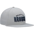 thumbnail image 3 of Men's Fanatics Gray Seattle Kraken Wordmark Logo Snapback Hat, 3 of 4