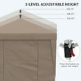 thumbnail image 4 of Outsunny 10' x 19.5' Large Party Tent, Height Adjustable Pop Up Canopy with Weight Bags and Wheeled Carry Bag, Brown, 4 of 9