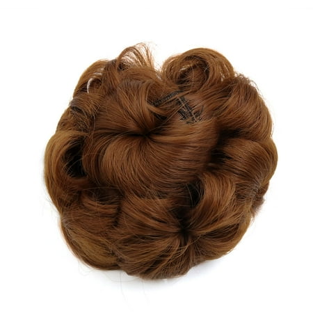 Synthetic Hair Chignon Curly Donut Bun Updo Ponytail Hairpiece Wig