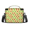 thumbnail image 3 of Dinosaur and Silhouette Yellow Pattern Insulated Lunch Box for Women Men, Medium Leakproof Cooler Bag with Adjustable Strap, 10"x6.7"x8", 3 of 6
