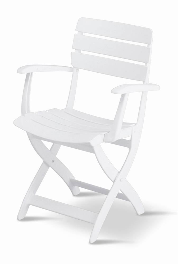Venezia Folding Patio Chair with Arms in White - Walmart.com - Walmart.com