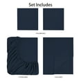 thumbnail image 6 of Mainstays Basic Value Microfiber Bed Sheet Set, Navy Blue, Queen, 4 Piece, 6 of 10