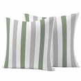 thumbnail image 2 of Pack of 2 Outdoor Pillow Covers 20x20 Inch Waterproof Sage Green Grey Striped Throw Pillow Covers,Decorative Couch Pillow Shams Protectors Minimalist Farmhouse Stripe Patio Pillowcases Cushion Covers, 2 of 8