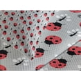 thumbnail image 4 of Ambesonne Ladybugs Quilted Bedspread Set 3 Pcs, Bug Tree Flower, King Size, Grey Dark Coral Black, 4 of 5