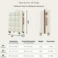 thumbnail image 6 of 3 Pieces Luggage Set, 20 inch with USB Port, Carry-on Luggage with Cup Holder, ABS Hard Shell Luggage with Spinner Wheels, Beige, 6 of 9