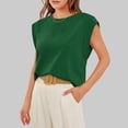 thumbnail image 5 of DuoJiaJ Women Summer Top Basic Tee Shirts Casual Tank Loose Fit Cap Sleeve Tops Cropped Tops for Women Green XL, 5 of 5