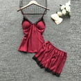 thumbnail image 4 of Zjloe7sa Ensemble de Lingerie pour Femmes Lingerie Femmes Robe en Soie Dentelle Robe Babydoll Tenue de Nuit Nuisette Ensemble de Pyjama Rouge, 4 of 5