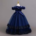 thumbnail image 6 of HJYCHN Girls' Dresses off Shoulder Long Layered Tutu Gown with Ruffled Neckline for Toddler Dress 13-14 Years, 6 of 9