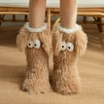 thumbnail image 2 of YAYUBA Fuzzy Socks for Women Slipper Socks Fluffy Cute Animal Indoor Non- Slipper Mid-calf-socks Comfy Winter Gifts, 2 of 7