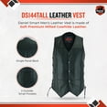 thumbnail image 2 of Daniel Smart Men’s leather Vest–Classic Side laces Black Unique Design Motorcycle leather vest, 2 of 7