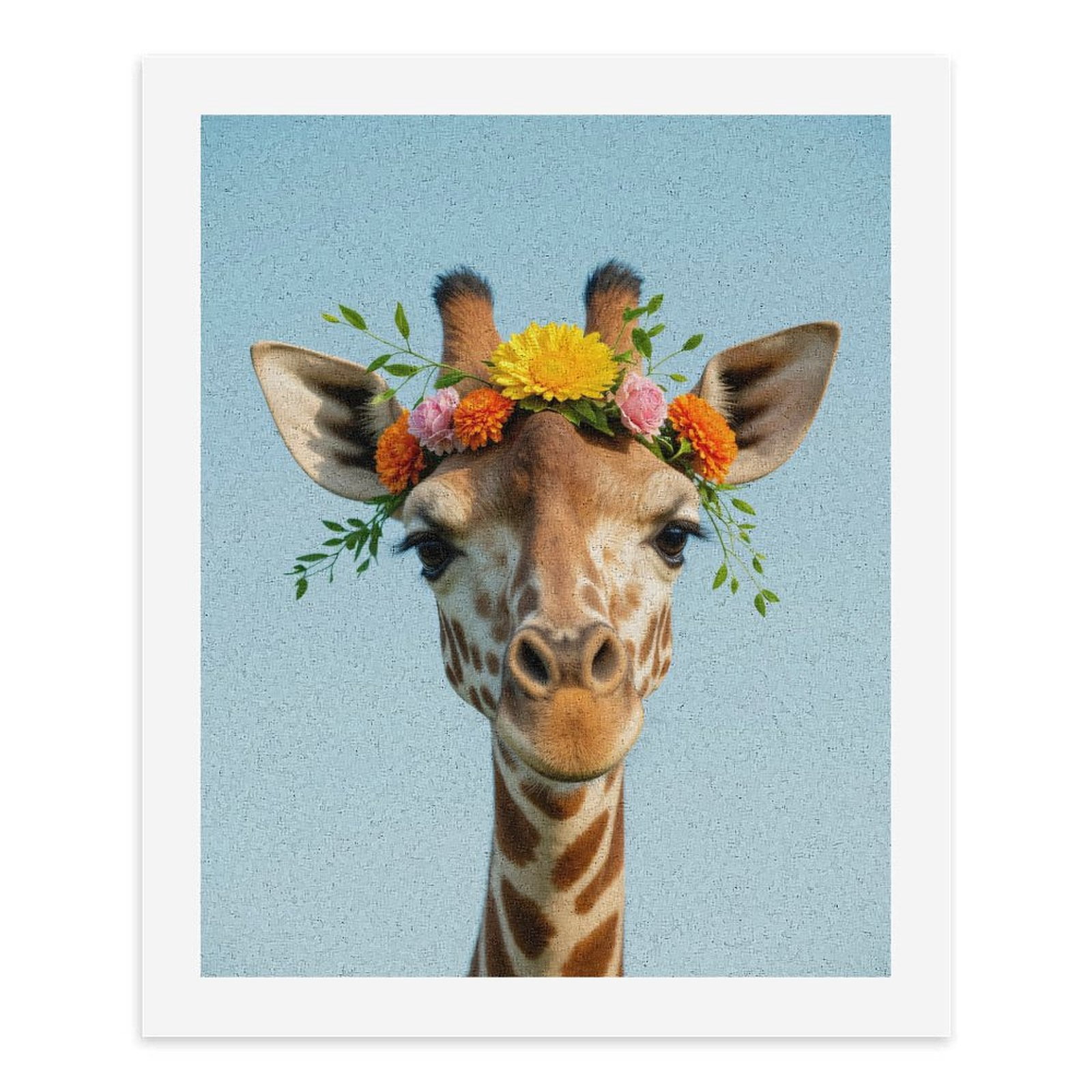 Paint by Numbers Kit for Adults, Giraffe Flower Crown Portrait Paint by Numbers, Easy Paint by Numbers Kit for Adults Beginner, DIY Adult Paint by Number Kits on Canvas, Home Decor