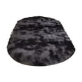 thumbnail image 2 of Tie Dye Oval Plush Area Rug, Long Bedroom Bedside Cloakroom Decorative Mat, Soft Non Slip Floor Carpet (Gray ,40*60CM), 2 of 2