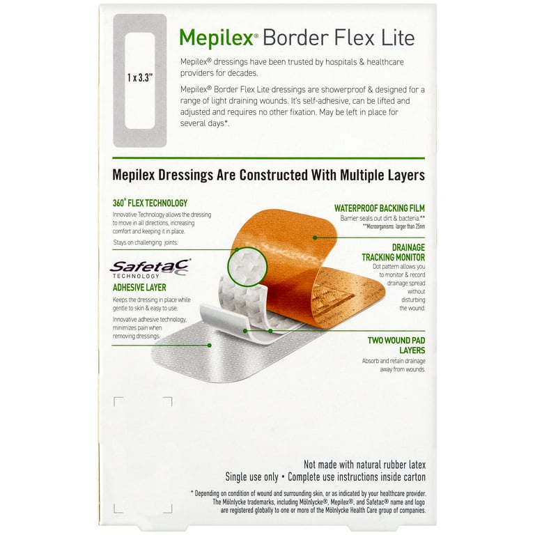 knee length dresses for ladies Mepilex Border Flex Self-Adherent Soft Silicone Foam Dressing – Save Rite  Medical main image 1