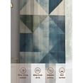 thumbnail image 6 of Abstract Line Sheer Curtains 54 Inches Long 2 Panels Beige Blue Shaped Color Block Light Filtering Semi Sheer Window Curtains Drapes for Bedroom Living Room 52"x54", 6 of 7