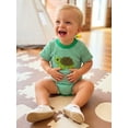 thumbnail image 5 of BemeyourBBs Newborn Baby Boy Girl Summer Clothes Cute Infant Baby Turtle Outfit Waffled Striped Bubble Romper Short Sleeve Turtle Embroidery Bodysuit One Piece Jumpsuit, 5 of 9