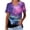 Multi 09, variant on Fesfesfes Women Tops Women's Fashion Casual Print Astral V-neck Short Sleeve T-shirt Fitted Shirts for Women M(US:6)