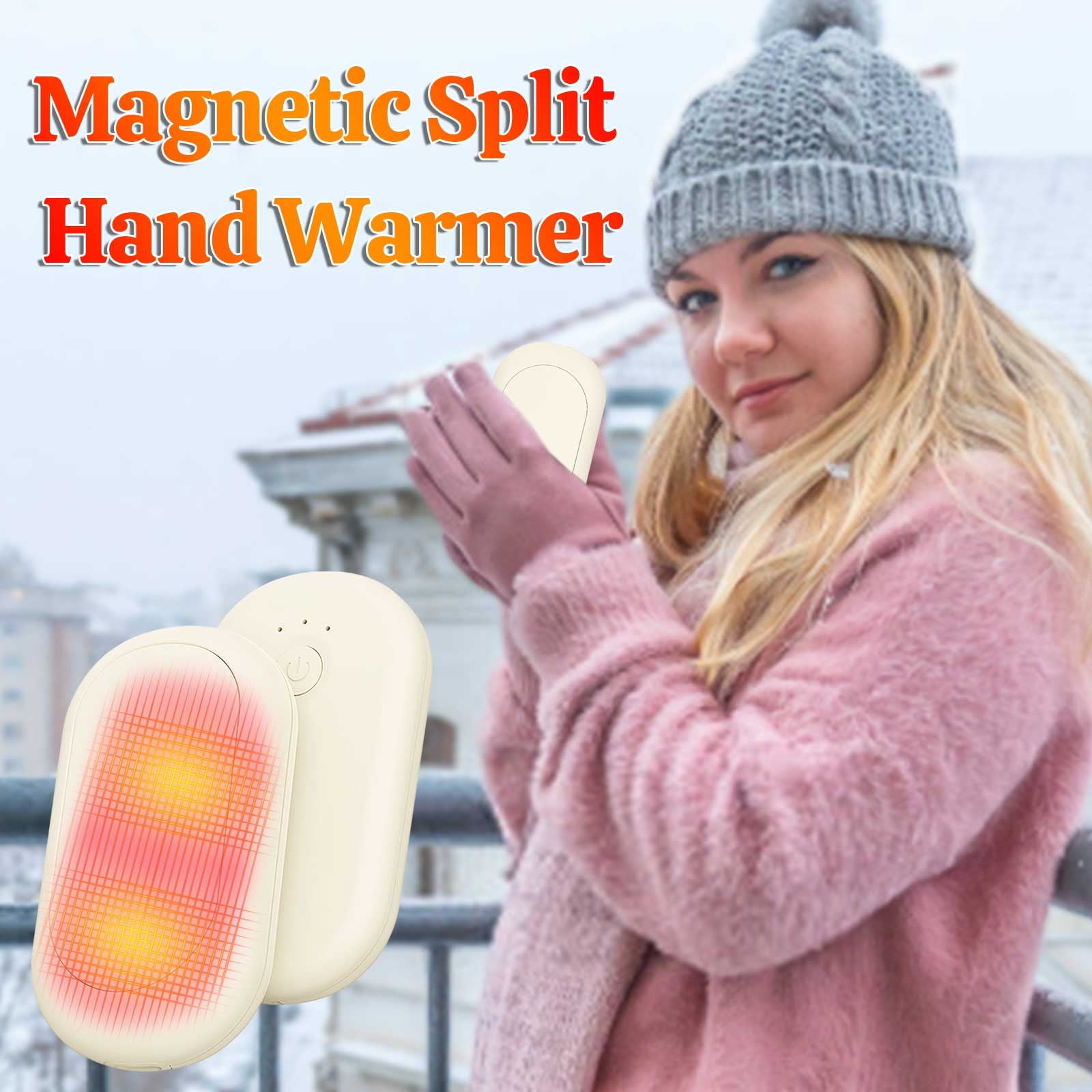 Lunxisen 4 Pcs Hand Warmers Rechargeable, Reusable Portable Magnetic Pocket Heater,Hand Warmer, Suitable for Men and Women, Outdoor, Golf, Hunting, Camping Accessories