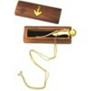 Nautical Mariner Boatswains Whistle Chain Bosun Pipe Nautical Collection With Wooden Box