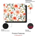 thumbnail image 2 of Square Flowers Mouse Pad, Watercolor Rose Floral Washable Lycra Cloth Mouse Mat, Non-Slip Rubber Base Computer Red Rose and Green Leaves, 2 of 5