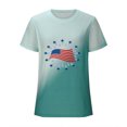 thumbnail image 2 of Camisetas Casuales de las Mujeres Que Cambian de Color Día de la Independencia Imprimir Cuello de la Tripulación, Novedad Gráfico Tops de las Mujeres Casuales, 2 of 6