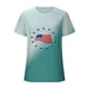 thumbnail image 3 of Camisetas Casuales de las Mujeres Que Cambian de Color Día de la Independencia Imprimir Cuello de la Tripulación, Novedad Gráfico Tops de las Mujeres Casuales, 3 of 6