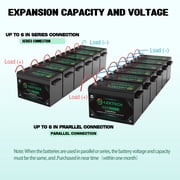 2Pack 12V 330Ah LiFePO4 Lithium Battery, Built-in 200A BMS, 10000+ Deep Cycles, Max. 2560W Power Output, Perfect for Off-Grid, RV, Golf Cart, Solar Power System, Home Backup