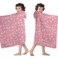 thumbnail image 4 of Pink Unicorn Moon Rainbow Pattern Hooded Bath Towel，60"x35" for Ages 3 To 12 Kids, Quick Dry Lightweight Soft Microfiber Hood Beach Towel Cover Up for Kids, 4 of 7