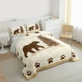 thumbnail image 3 of Manfei Jungle Wildlife Bedding Comforter Set,Cute Bear Paws Twin Comforter Sets,Beige Brown Bedding Set For Men Women,Microfiber Bedroom Decor Reversible,2-Piece, 3 of 8