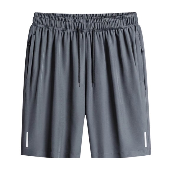 hoksml Mens Basketball Shorts Solid Color Polyester Shorts Outdoor Sports Running Shorts Elastic Waist Drawstring Zipped Pockets Athletic Shorts 2025 Clearance